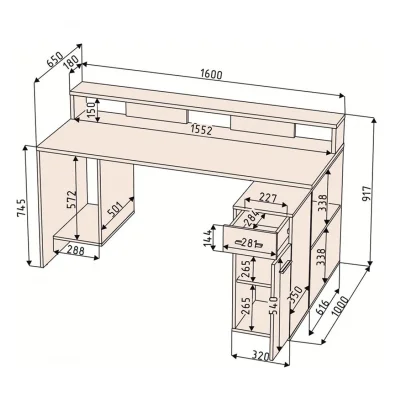 Стол компьютерный SKILL-2, белый_7