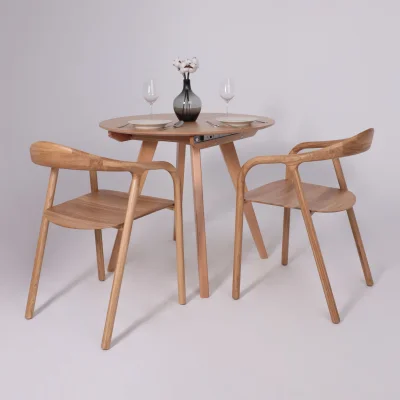 Стол ТАМУС, круглый раздвижной 870 (1160), Светлый бук без тонировки/Светлый бук_4