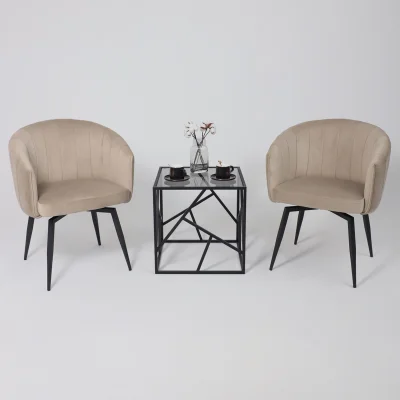 Кресло MELON, поворотное, бежевый велюр/черный_13