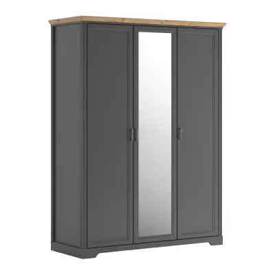 Н.м. "JASMIN" шкаф SZF1L2D, к.Графит+Дуб артизан/ф.Графит_1