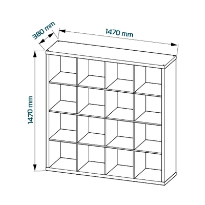 Стеллаж ФОРА 16  146х146х38см, белый_7