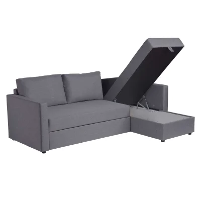 Диван трехместный с угловой секцией Тилаус КП Prince Ash, серый (черные опоры)_7