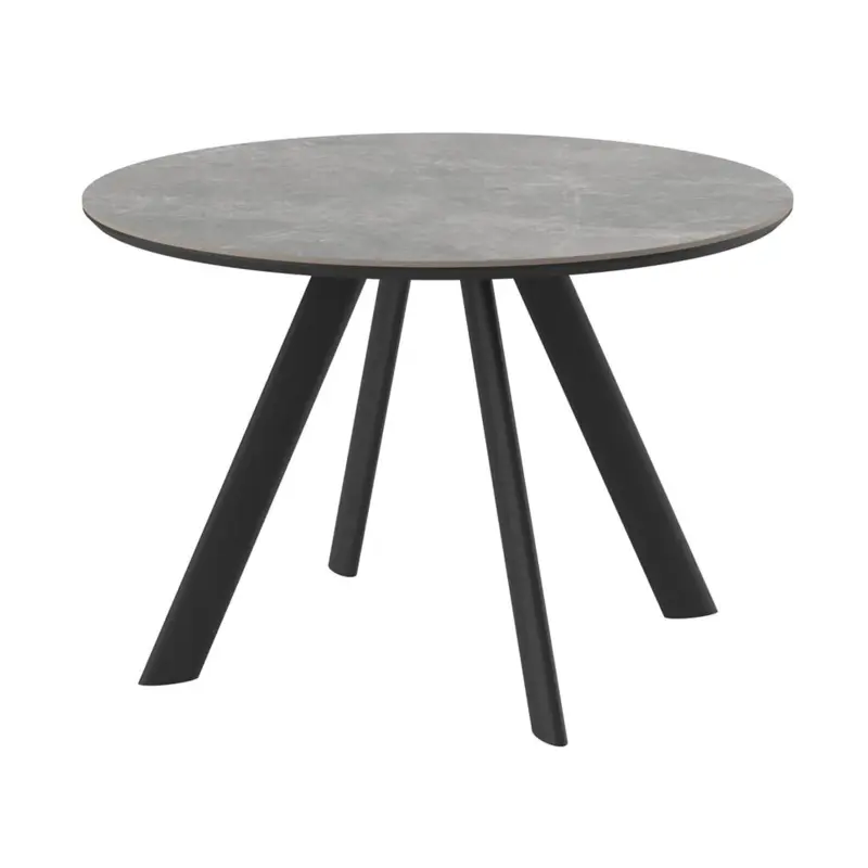 Стол RONDY-116, круглый нераздвижной 116, DOLMEN GREY PREMIUM CER/Черный фотография