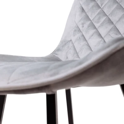 Стул барный LEROS, (светло-серый велюр HLR-20/черный)_6