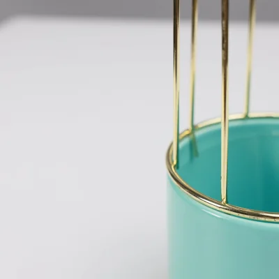 Ваза керамическая OTT, голубой, 10,5*10,5*23см_6