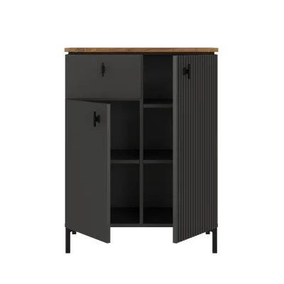 Н.м. "SAN GIMIGNANO" тумба KOM2D1S, к.Антрацитовый+Дуб нокс/ф.Антрацитовый+Готика_3