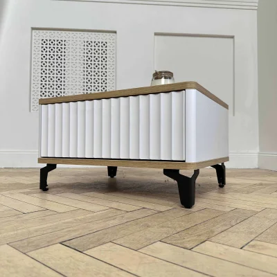 Стол-консоль SHTABE ROYAL 5001 эко, Белый-Дуб Сантана-Черный_3