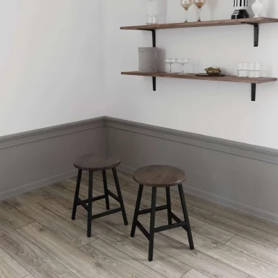 Табуреты круглые для кухни деревянные, комплект 2 шт, SMH-245 мореный дуб_2