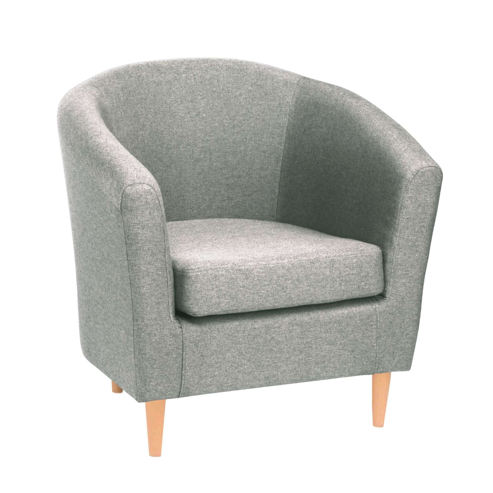 Кресло для отдыха Тунне Twist 18, светло-серый (натуральные опоры) фотография