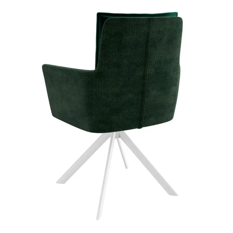 Стул POSH-R 360, g14 DARK GREEN шенилл lux - d13 DARK GREEN LUX\белый_preview_2