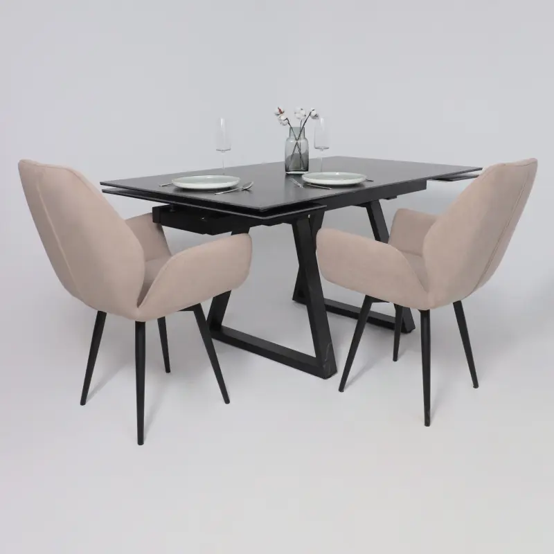 Стол МОНАКО NEW,керамика 0 кат. 1600(2240)*900, Камень черный Greys Black/Черный матовый, квадро_preview_9