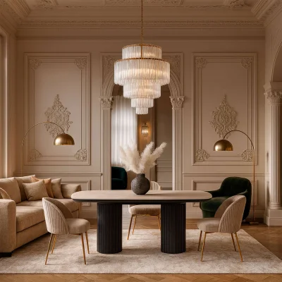 Стол ASKAR SLIDE-230, раздвижной 230(310)*115, BAYONA IVORY PREMIUM CER/Черный_3