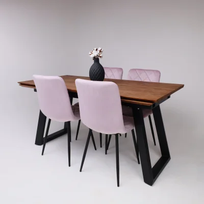 Стол САНГАЙ раздвижной, 160(220)*80*80, дуб мореный/ черный (ПрР-7 DSW (02) ТрН/Р-80)_9