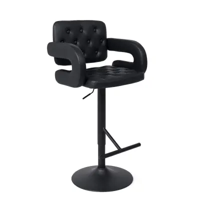 Кресло барное ELTON, экокожа, черный/черный фотография