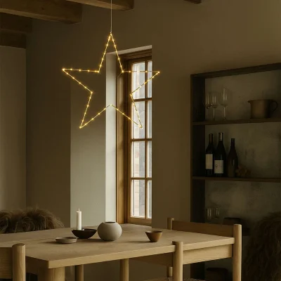 Светодиодный декор AKS тип 4 ( Звезда 40см 104LED, 3АА )_6