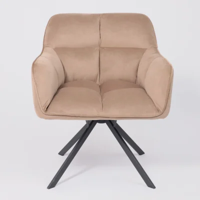 Кресло VIRGINIA, поворотное, велюр, капучино HCJ-11/черный_6