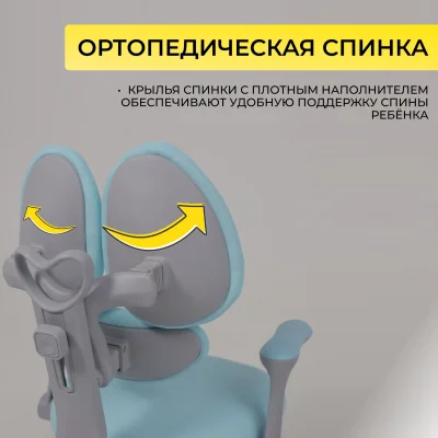 Кресло поворотное LEO, ткань, голубой_22