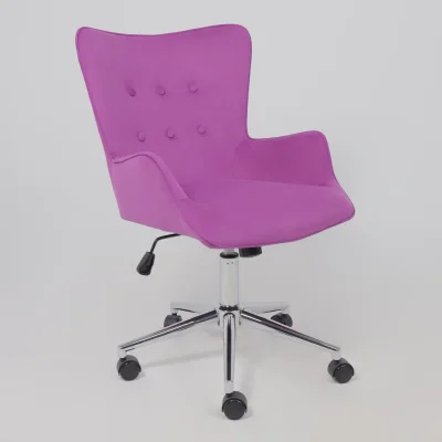 Кресло поворотное BELLA chrome, Velluto 41, велюр/фиолетовый_11