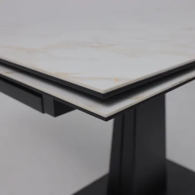 Стол AV 2119, МДФ+керамика, раздвижной 1200 (1800)*800 белый, глянцевый CARLA LARKIN /черный_10