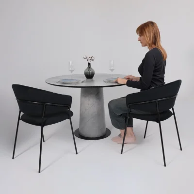 Стол AV 1317, HPL+МДФ, нераздвижной 1200 Мрамор Марквина синий/черный_3