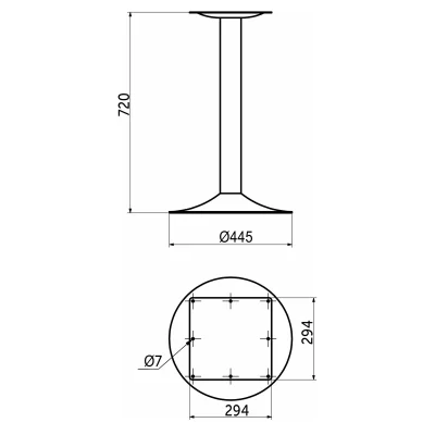 Подстолье TERRA h720 d445, белый AKS_2
