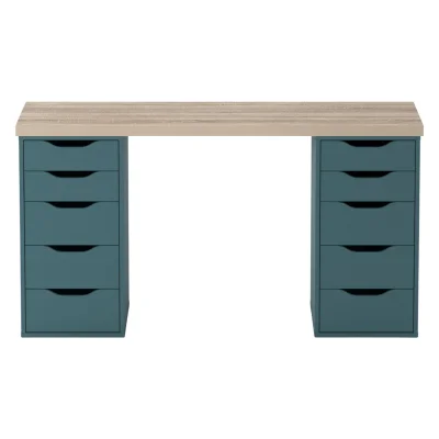 Стол письменный Ингар 2/55, дуб беленый / серо-бирюзовый_5