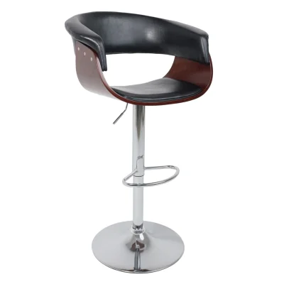 Стул барный ROSSI, экокожа, черный/хром фотография