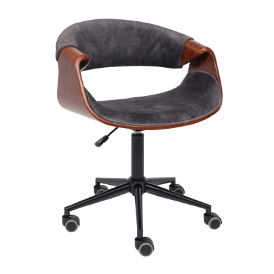 Кресло барное ANGARA, велюр, темно-серый Fabb 16/черный фотография