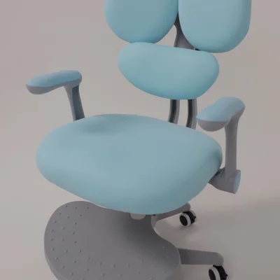 Кресло поворотное LEO, ткань, голубой_18