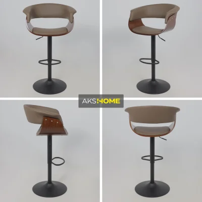 Стул барный ROSSI, экокожа, шоколадный C-5/черный_3