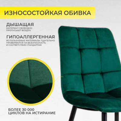 Стул DALLAS, зеленый велюр 78/черный_3