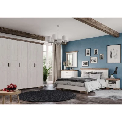 Н.м. "MARSELLE" тумба прикроватная KOM1S, к.Ясень снежный+Дуб сонома темный/ф.Ясень снежный_2