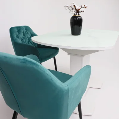 Стол КОРСИКА, матовый, фотопечать 1200(1515)*800, Мрамор белый 2/Белый матовый_8