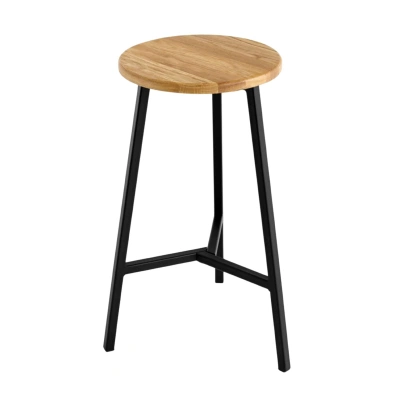 Стул полубарный круглый TRH-63 натуральный/черный фотография