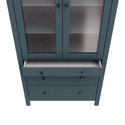 Шкаф с витриной САГА 90 МОРУ, темно-бирюзовый (2.08.16.250.6 RU)_4