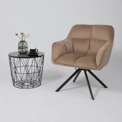 Кресло VIRGINIA, поворотное, велюр, капучино HCJ-11/черный_3