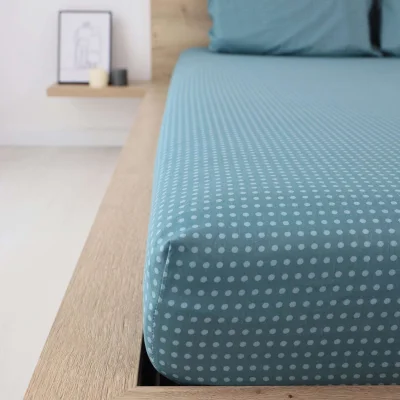 Простыня 220*240 см Зелёный горошек IM1025 (поплин)_3