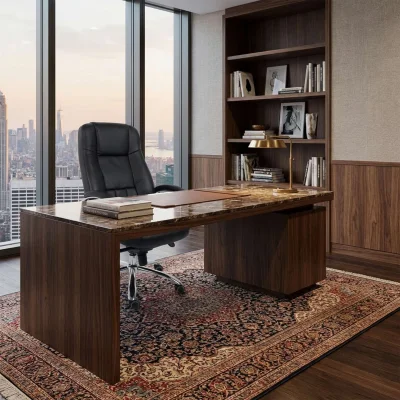 Кресло поворотное KING A, мультиблок, натуральная кожа, черный_2