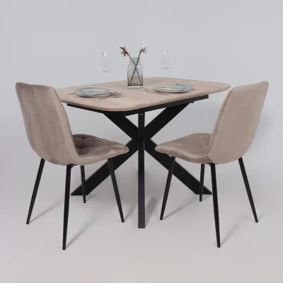 Стол ВЕЙВ раздвижной, 120(160)*80*75, дуб беленый/черный (ПрР-3 DSW (02) КСЕ/Р-80)_12