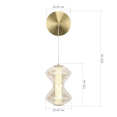 Светильник настенный ST-Luce золото/коньячный LED 1*6W 3000K SPINE_5