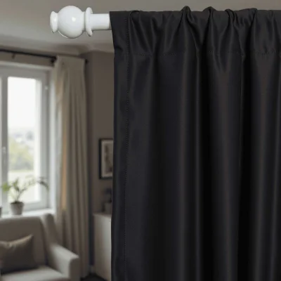 Комплект штор "Блэкаут" 1,5+1,5х2,7м на универсальной ленте, цвет чёрный янтарь (арт.888-20)_5