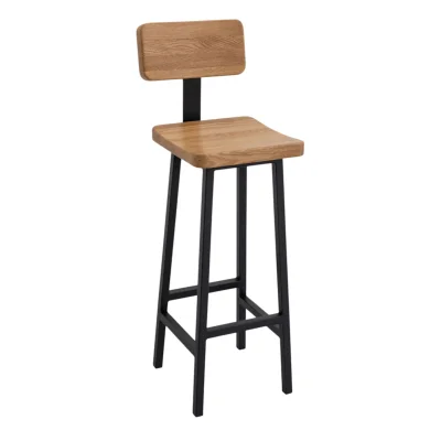 Стул барный HALLS-MS78 ND, дуб натуральный/черный фотография