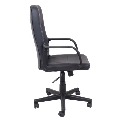 Кресло рабочее, поворотное LEONIDAS, пластик,кож.зам (чёрный)_3