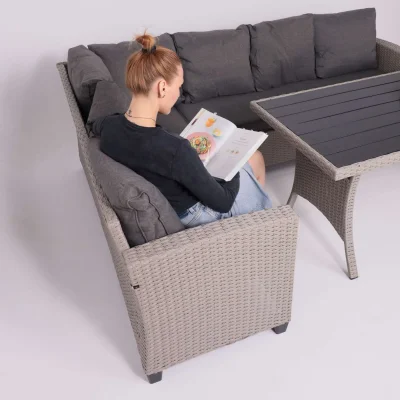 Комплект садовой мебели ROSEWOOD (диван 2шт, стол 1шт), серый_12