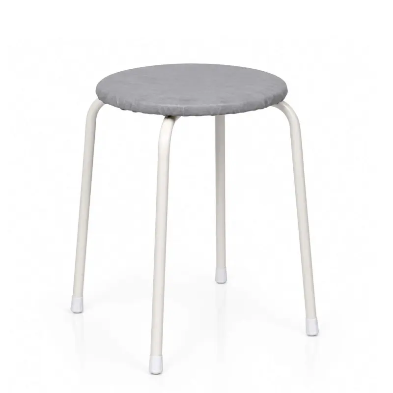 Табурет круглый "Пенек крепкий 220", с ЛДСП, серый/белый фотография