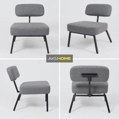 Кресло ASPEN, серая рогожка BJORN 13/черный_2