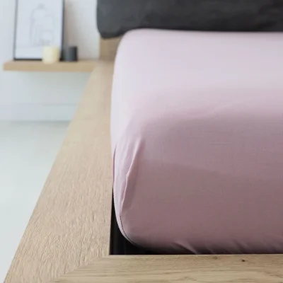 Простыня на резинке 90*200*20 см Дымчатая роза IM0705 (поплин) фотография