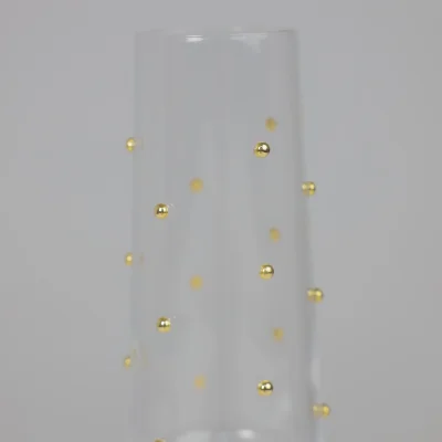 Бокал-флют DOTS, прозрачный c золотыми каплями_5