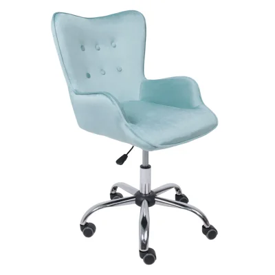 Кресло поворотное BELLA, велюр/голубой фотография