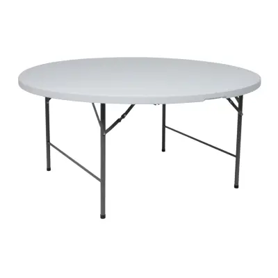 Стол складной Table AKS тип 10, белый (D152х74) фотография